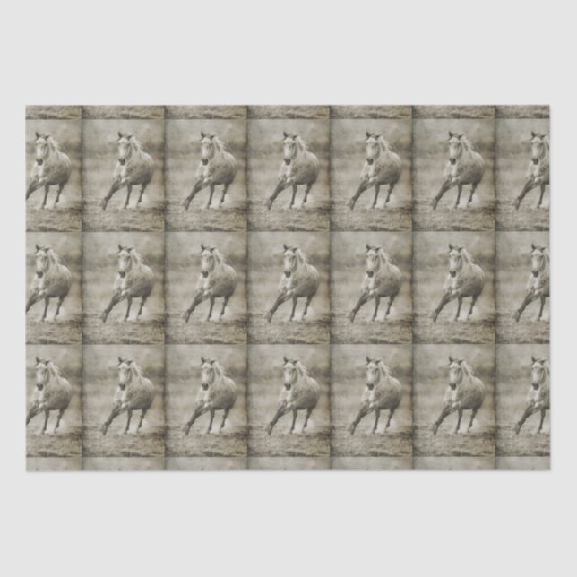 Papier Mousseline Cheval andalou russe galopant (Recto)