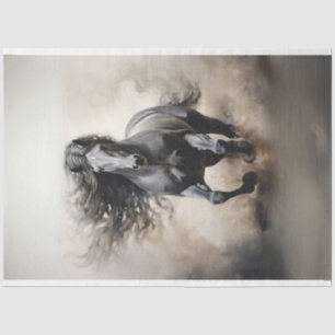 Papier Mousseline Cheval Black Stallion en course Découpage