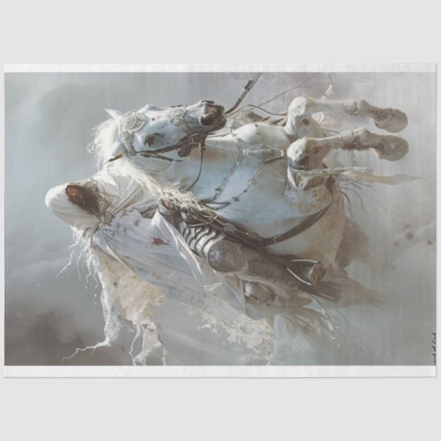 Papier Mousseline Cheval blanc de la découpage d'Apocalypse (Recto)