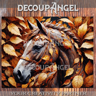 Papier Mousseline Cheval dans la page de découpage du feuillage