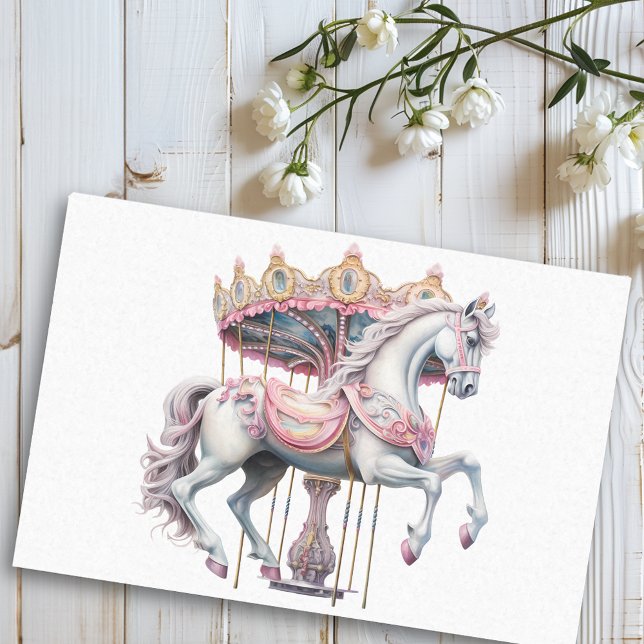 Papier Mousseline Cheval de carrousel Imaginaire aquarelle (Créateur téléchargé)