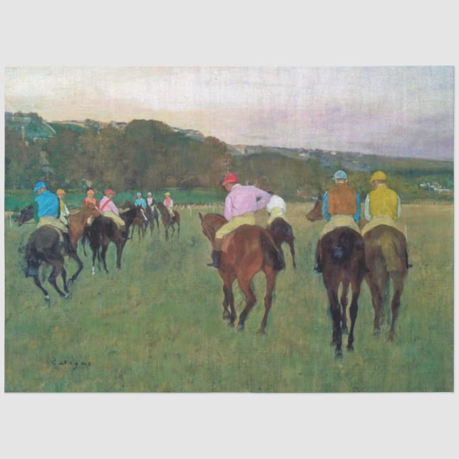 Papier Mousseline Cheval de course Longchamp, Edgar Degas (Recto)