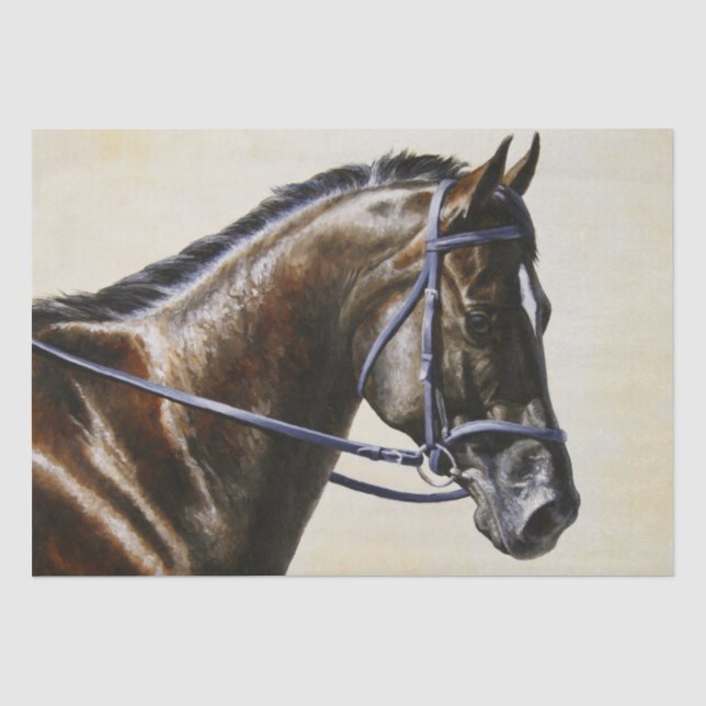 Papier Mousseline Cheval de dressage Dark Brown Bay Trakehner (Recto)