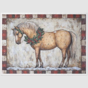 Papier Mousseline Cheval de Noël primitif