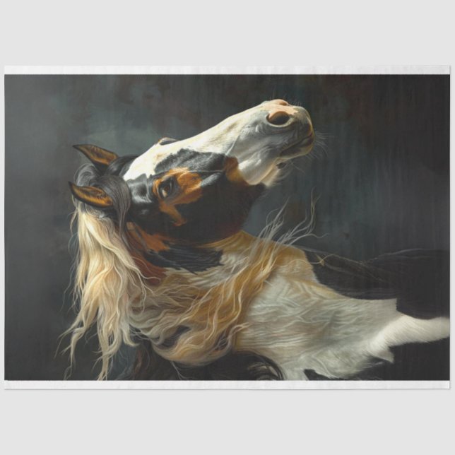 Papier Mousseline Cheval de Peinture Majestic #2 Cheval de Course Dé (Recto)