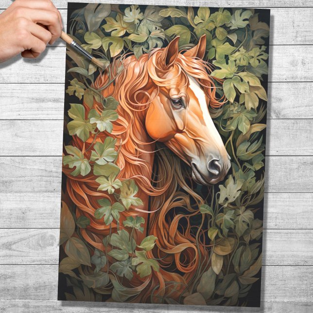 Papier Mousseline Cheval En Foliage 3 Papier Découpage (Créateur téléchargé)