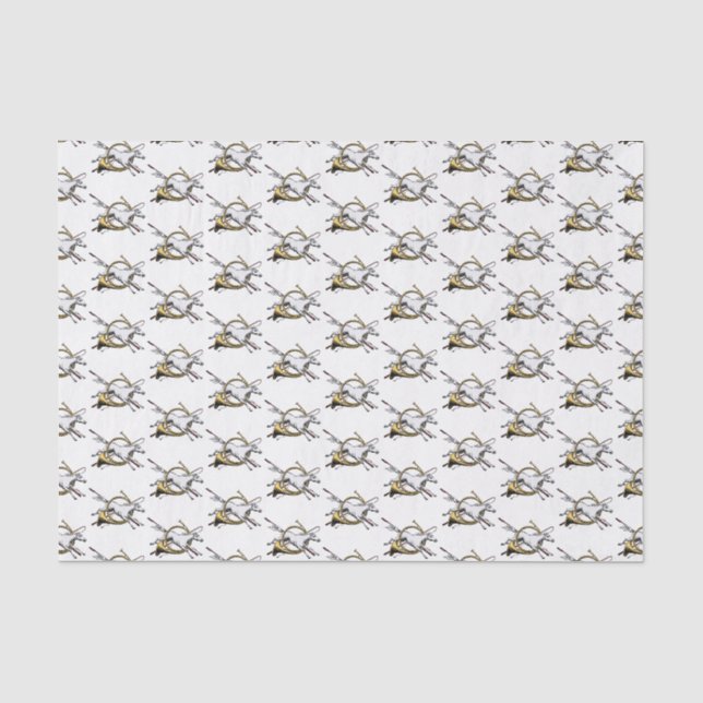 Papier Mousseline Cheval Equestre Préppy Jumping à travers la couleu (Recto)
