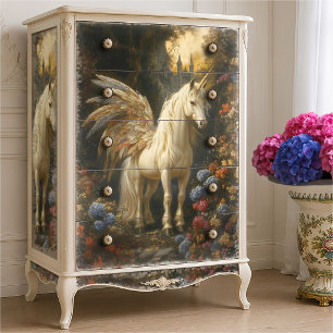 Papier Mousseline Cheval Fairy Imaginaire avec ailes multicolores
