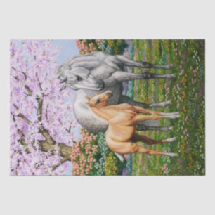 Papier Mousseline Cheval Gris Dappel Mare Palomino Foie