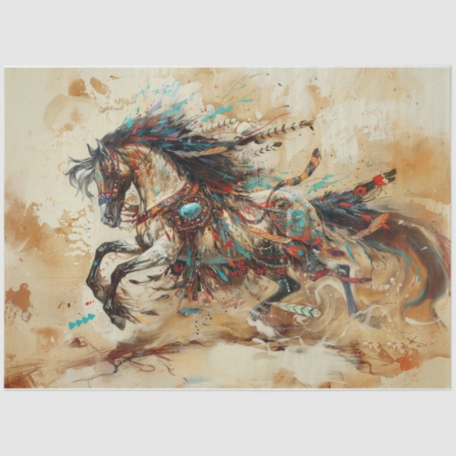 Papier Mousseline Cheval indien (Recto)