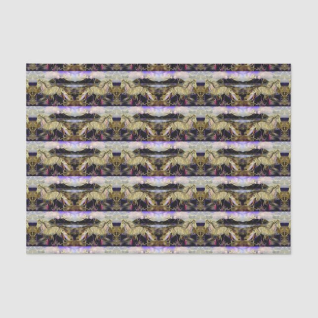 Papier Mousseline Cheval islandais Art Déco (Recto)