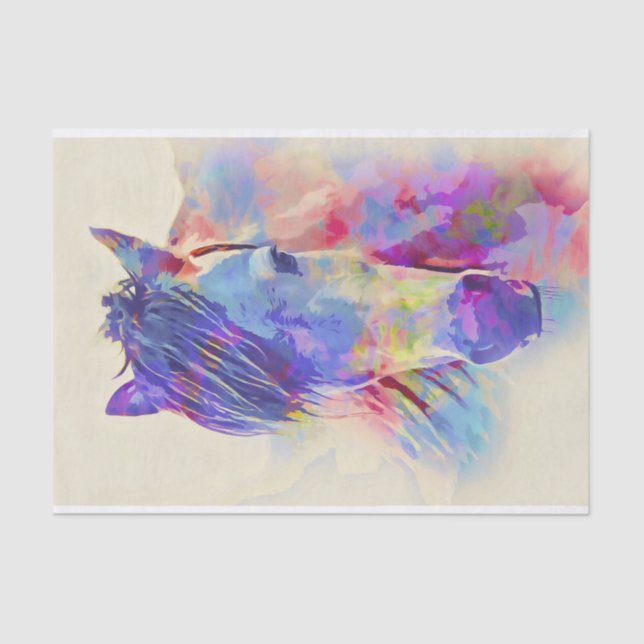 Papier Mousseline Cheval peint (Recto)