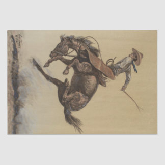 Papier Mousseline “Cheval qui rue” Art western par Will James