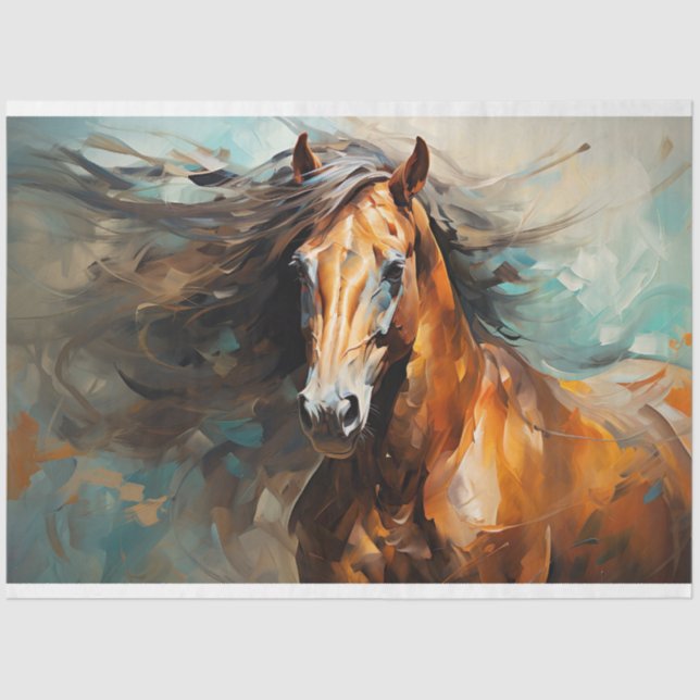 Papier Mousseline Cheval sauvage 3 papier découpage (Recto)