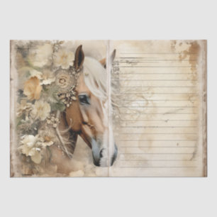 Papier Mousseline Cheval Shabby Chic Junk Journal papier