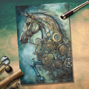 Papier Mousseline Cheval Steampunk 1 papier découpage