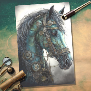 Papier Mousseline Cheval Steampunk 2 Découpage papier