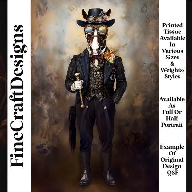Papier Mousseline Cheval vapeur anthropomorphique Chic Q8F Découpage (Créateur téléchargé)