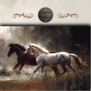 Papier Mousseline Chevaux de course rustiques Art découpage