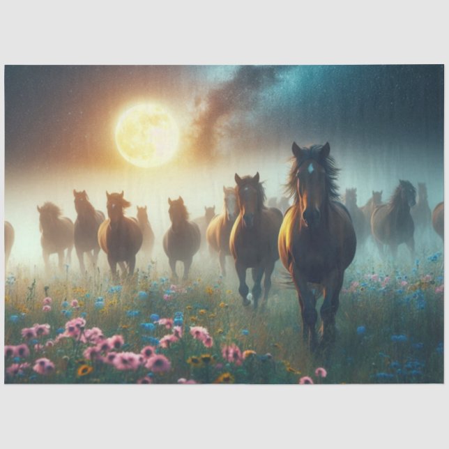Papier Mousseline Chevaux de la Nuit (Recto)