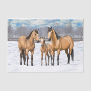 Papier Mousseline Chevaux En Peau De Bouche En Neige