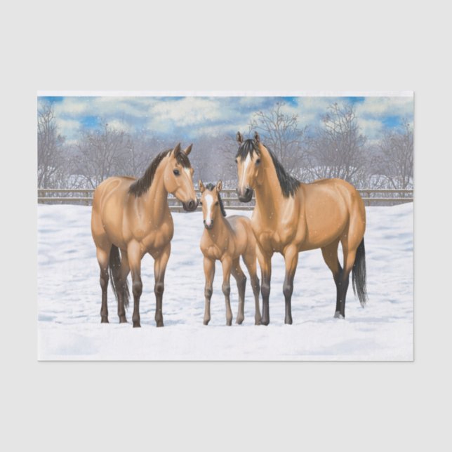 Papier Mousseline Chevaux En Peau De Bouche En Neige (Recto)