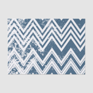 Papier Mousseline Chevron bleu et blanc Grunge
