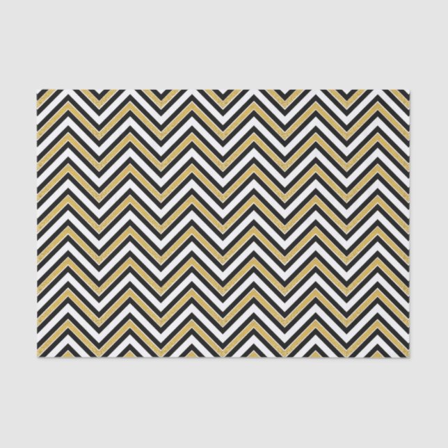 Papier Mousseline Chevron Doré  (Recto)