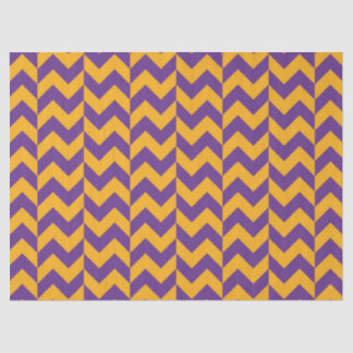 Papier Mousseline Chevron jaune et violet Zigzag
