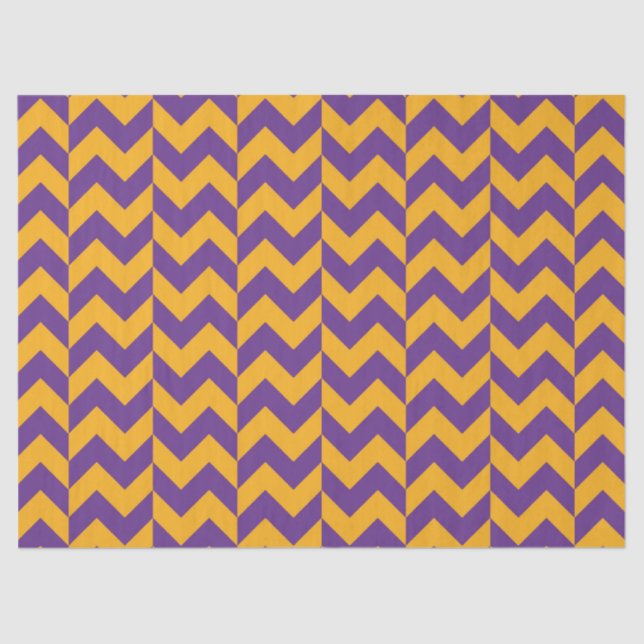 Papier Mousseline Chevron jaune et violet Zigzag (Recto)