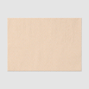 Papier Mousseline Chevron Line Tissue Paper - Orange on White