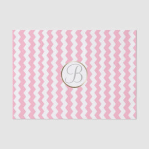 Papier Mousseline Chevron rose blanc Imprimer Lettre monographique i