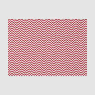 Papier Mousseline Chevron ZigZag rouge et blanc