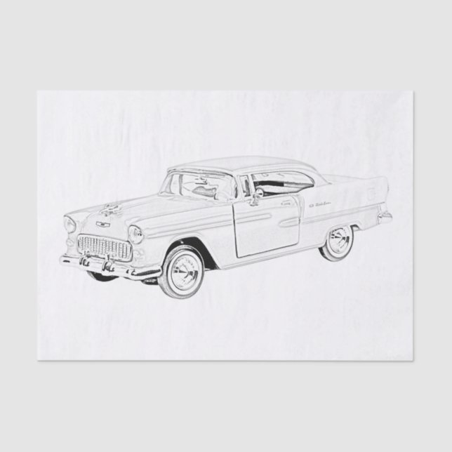 Papier Mousseline Chevy Bel Air 1955 (Recto)