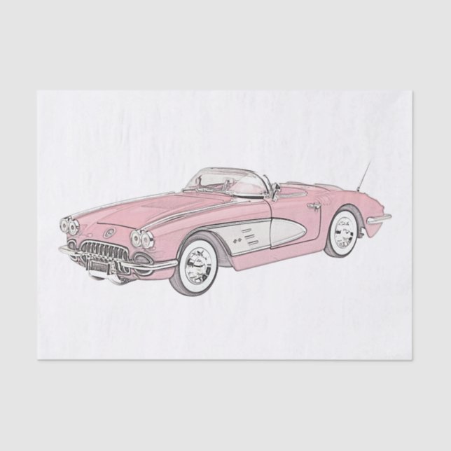 Papier Mousseline Chevy Corvette 1958 (Recto)