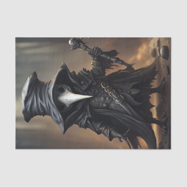 Papier Mousseline Chibi Plague Doctor Monster Decoupage Paper (Recto)