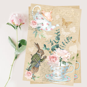 Papier Mousseline Chic Alice Au Pays Des Merveilles Collage Découpag