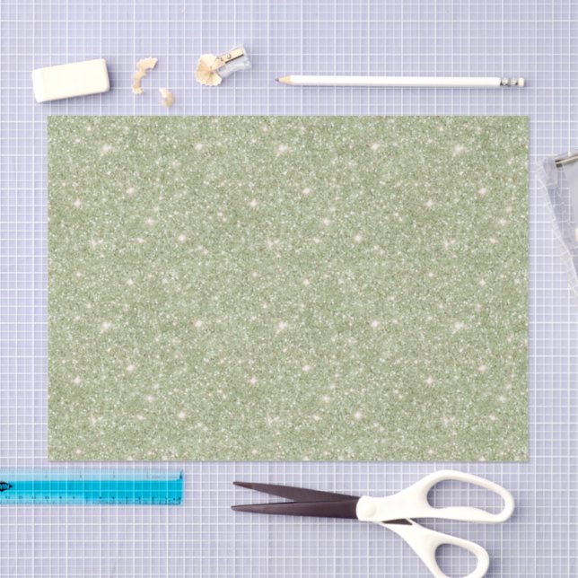 Papier Mousseline Chic Avocado Green Glitter Birthday (Artisanat)