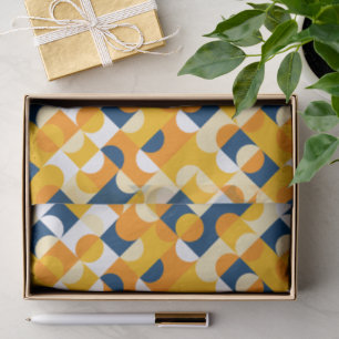 Papier Mousseline Chic Bleu Bleu Soleil Cercles Jaunes Cercles Art M