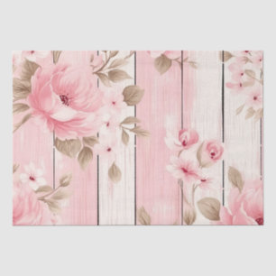 Papier Mousseline Chic Découpage en bois rose