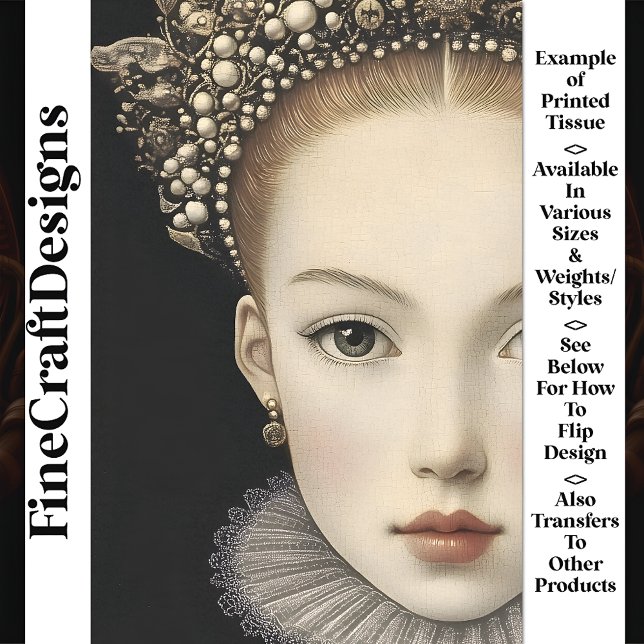Papier Mousseline Chic Fiction Reine Princesse Femme BG7 Découpage (Créateur téléchargé)