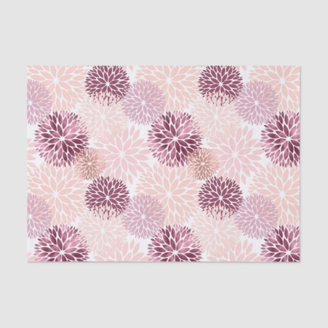 Papier Mousseline Chic Floral Rose Élégant (Recto)