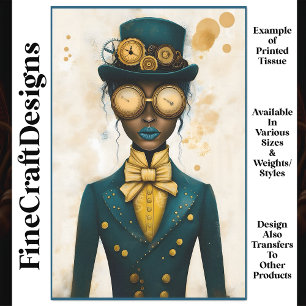 Papier Mousseline Chic Lunettes de Steampunk Femme Dorées P4 Découpa