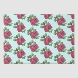Papier Mousseline Chic Mint Bourgogne Or Roses Feuilles de mariage