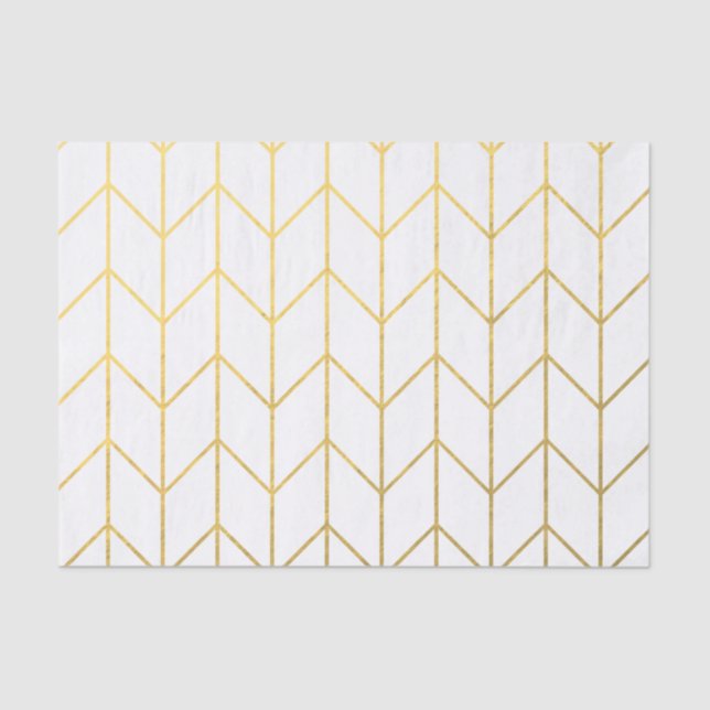 Papier Mousseline Chic moderne d'arrière - plan blanc de Chevron (Recto)
