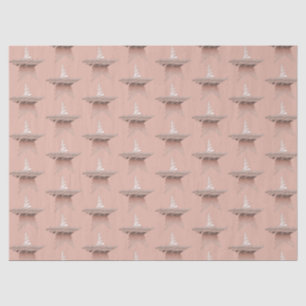 Papier Mousseline Chic Noël métal rose or étoile châtaigne