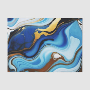 Papier Mousseline Chic Pastel or bleu Faux Marble