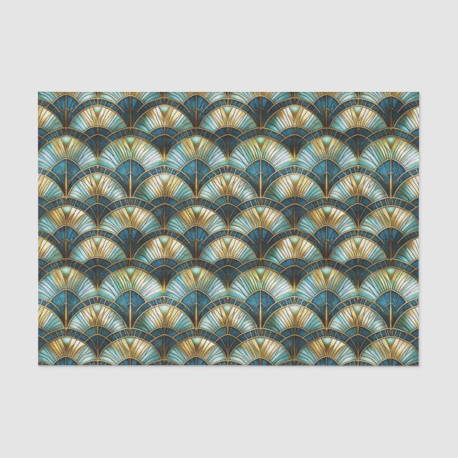 Papier Mousseline Chic Peacock Couleur Vitrage Découpage (Recto)
