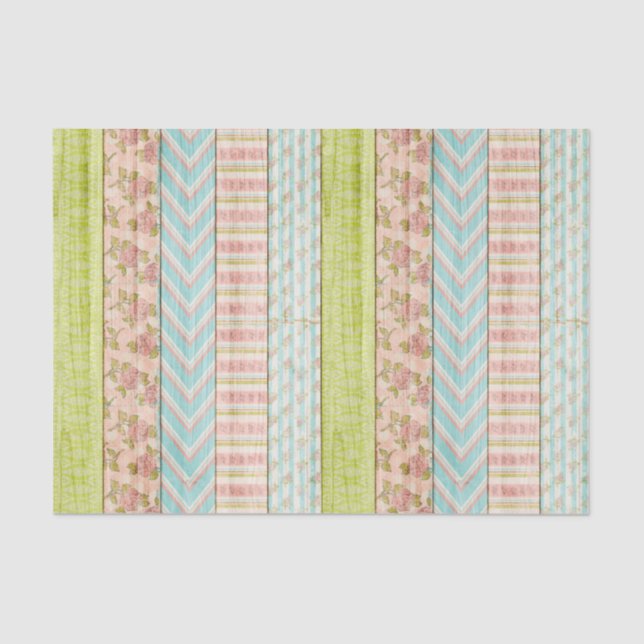 Papier Mousseline Chic Rose Chic Chic Chic Shabby Bois Rustique (Recto)