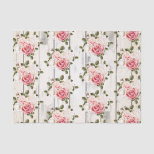 Papier Mousseline Chic Rose et rustique chalet Shabby Grange bois